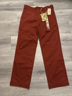 Life Khaki Relaxed Straight Fit Chino Pants, 30x30, Rust